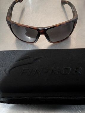 Fin-Nor Tortoiseshell Sunglasses with Gray Lenses